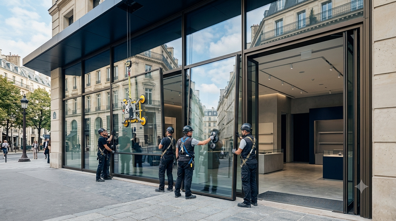 Luxury retail storefront installation