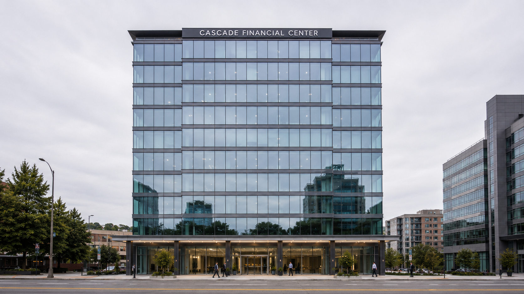 Cascade Financial Center, completed curtain wall façade