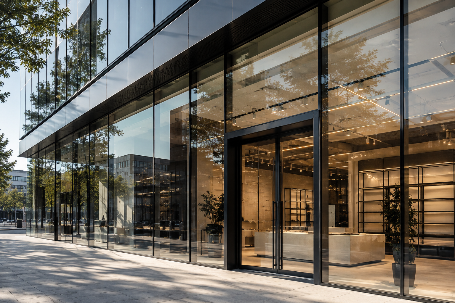 Commercial storefront glazing